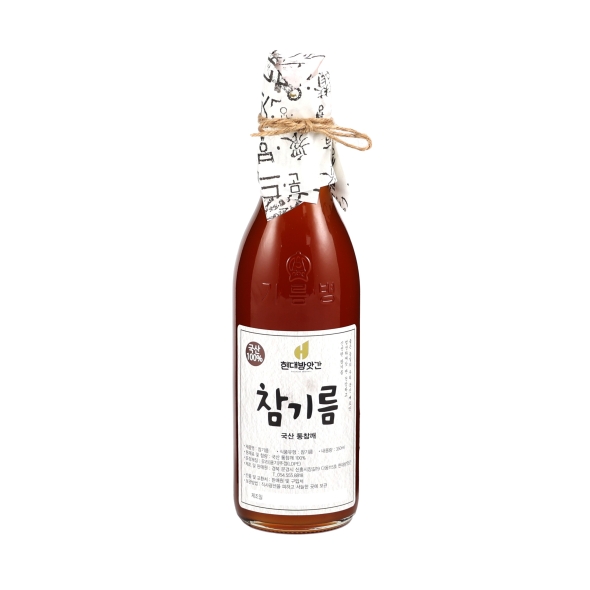   [문경현대방앗간]100% 국산 참기름 볶은참깨 2구선물세트 350ml