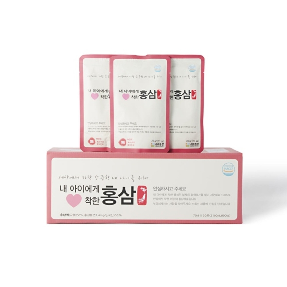 나래식품농장 아이에게 착한 어린이 키즈 홍삼 홍삼액 30포 x 1박스
