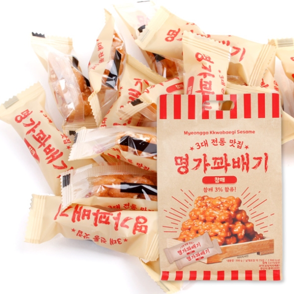[전통과자] 명가 참깨 꽈배기 500g(낱개포장/약75입) 1봉/2봉/3봉