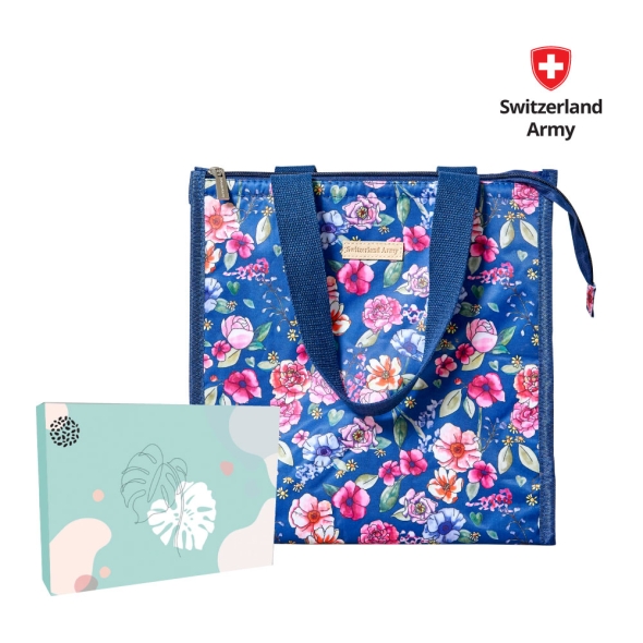 [스위칠랜드아미] 쿨러백_네이비 플라워 15L_케이스