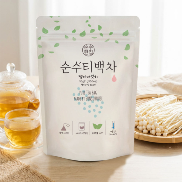 [순수티백]순수한집 팽이버섯차 티백 1팩 50개입