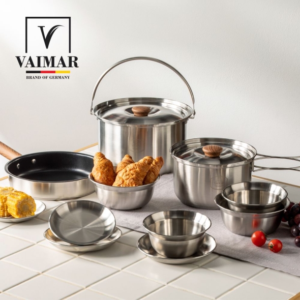 바이마르  뉴본 스텐삼중바닥 냄비 캠핑풀세트