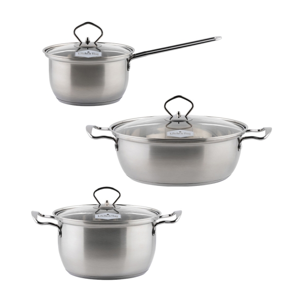[키친플래그] 스테인레스 30 4 냄비  3종 세트(16편수, 20양수, 24양수) /인덕션경용