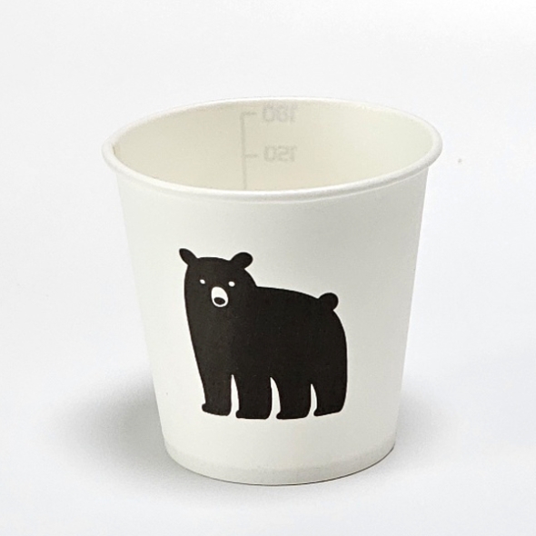 [하늘담다] 튼튼한 계량 눈금_곰 종이컵 6.5oz 184ml 1000개입 1박스