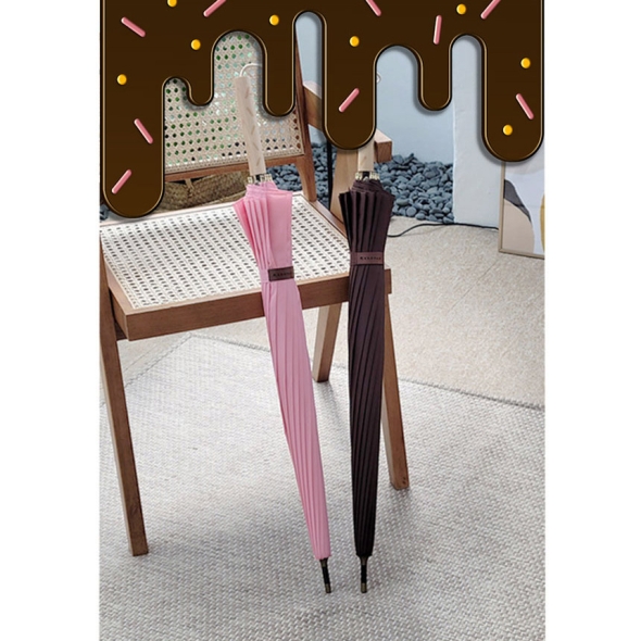 [특별할인] 지알비 빼빼로 과자패턴 손잡이 장우산 자동 커플우산 우드그립(전용 보관통 증정) 2종 택1