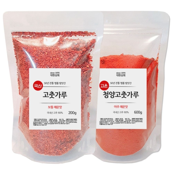 [ 주말특가] 55년전통 대현상회 국산 햇 고춧가루 양념용 고운입자 땡초 고추씨 모음 / 백년가게 김장준비