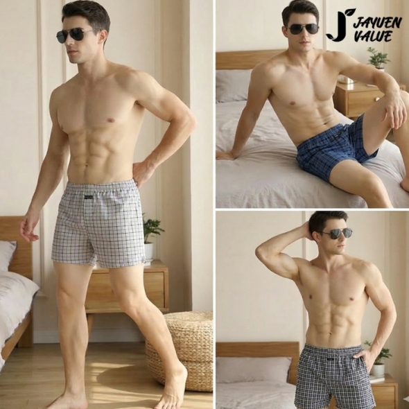 [자연밸류] 면 100프로 사각 트렁크 남성 팬티 3종세트 ABC-00507