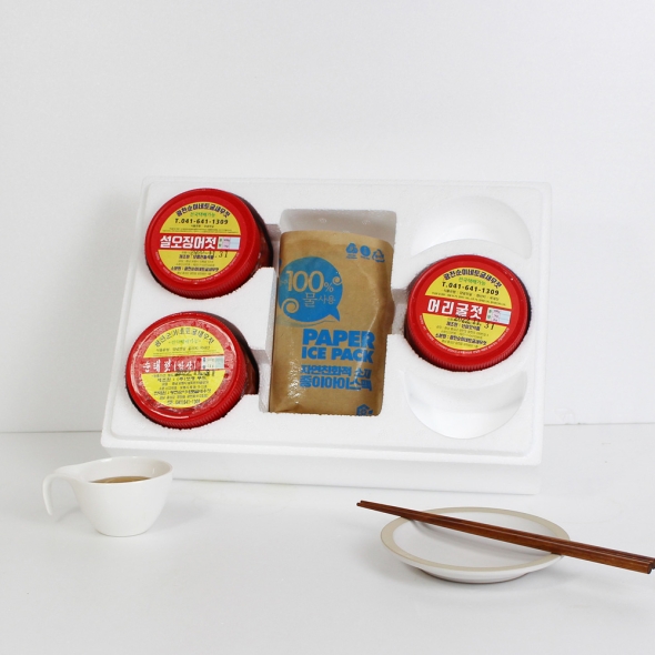 자연숙성 광천토굴 국내산 젓갈 선물세트 1kg / 1.5kg / 2kg  (아이스박스+보자기 포장/부직포포장)
