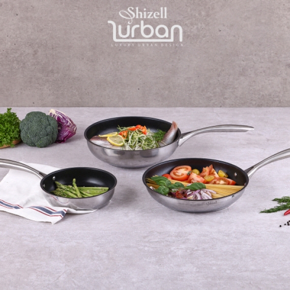 [쉬젤] 러반 스테인레스 코팅IH 프라이팬3종세트(20F/28F/28W)