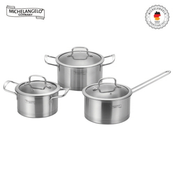 [미켈란젤로] 베를린 GL 3중바닥 스테인리스 냄비 3종 세트(양16+편18+양20)