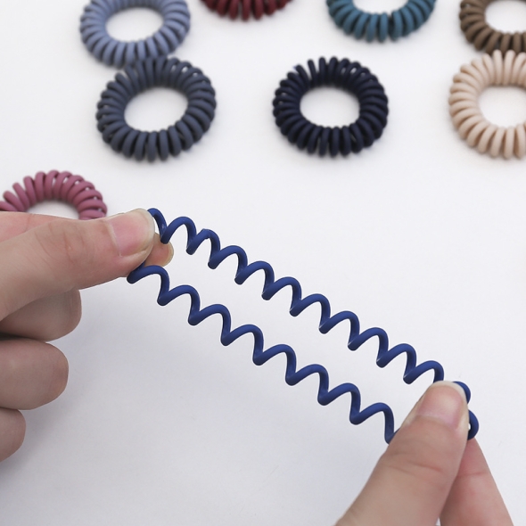 [특별할인] 지알비 매트 컬러 전화선 스프링 머리끈 10개입