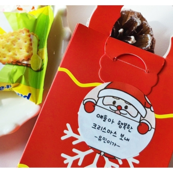 [특별 할인]크리스마스 홀리데이 손잡이상자 간식 6종 과자선물 단체간식,어린이집간식