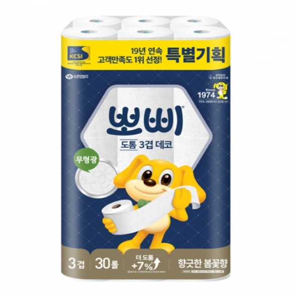 [뽀삐] 도톰한 3겹데코 30M 30롤 [봄꽃향]