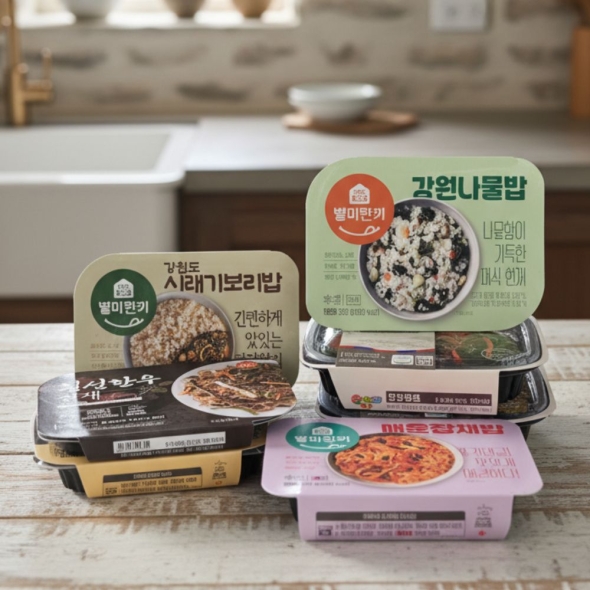 강원도 홈스랑  별미한끼 나물밥 220g  6종 냉동밥 밀키트 전자렌지용 