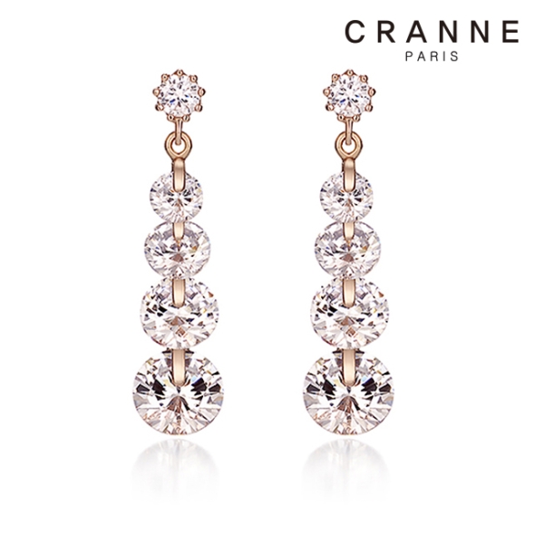 끄란느 크리스탈 파티 드롭 귀걸이 C24EB091 로즈골드