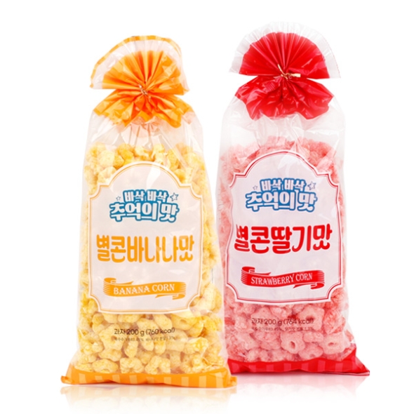 [옛날과자] 추억의맛 별콘 바나나맛/딸기맛 200g 각1봉(총2봉)