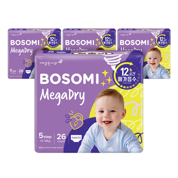 [보름데이]보솜이 메가드라이 팬티 특대 26매 x 4팩