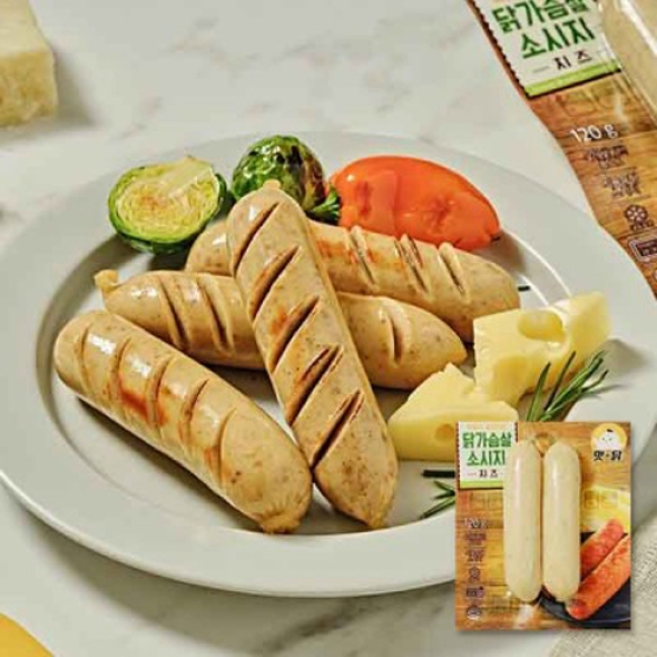 [푸드원] 국내산_닭가슴살 소시지_4가지맛 [120gx10개] [냉동]