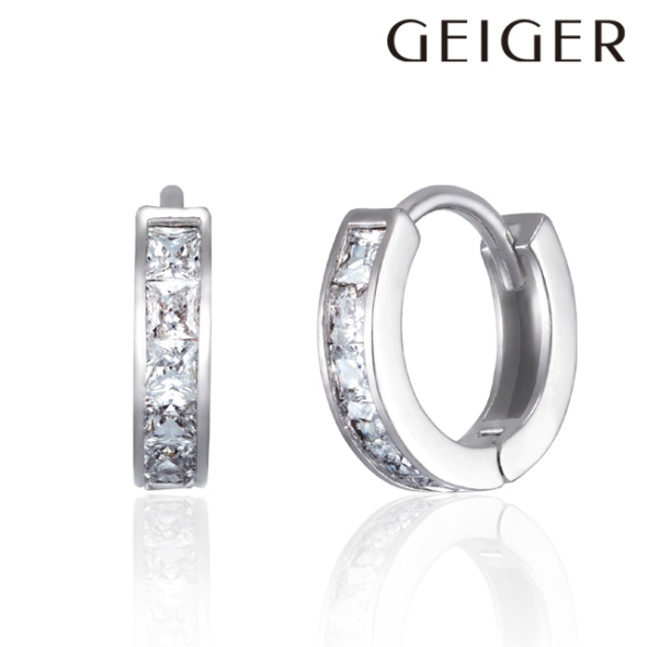 가이거 스퀘어 큐빅 원터치 실버 귀걸이 GISVEE131 화이트골드