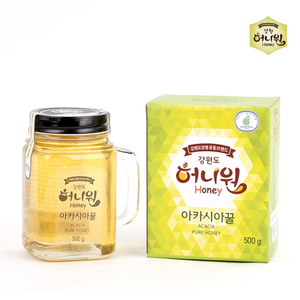 [허니원] 아카시아벌꿀 핸들컵 1병/2병/3병 (병당500g)