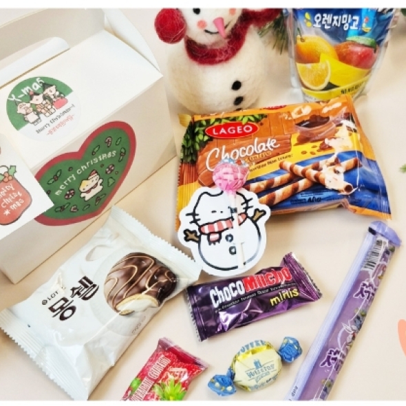 [특별 할인]크리스마스 홀리데이 간식박스 8종 과자선물 단체간식,어린이집간식