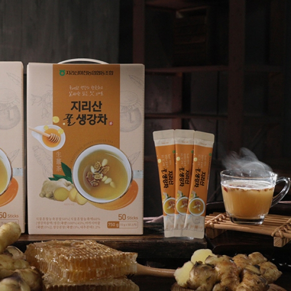 [지리산마천농협] 국내산 지리산 꿀 생강차 15g X 50스틱 1박스