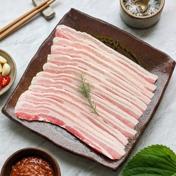 [바라던] 냉동 스페인산 돼지 이겹살 찰겹살 500g(1팩/2팩)