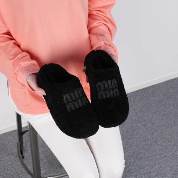 [개성시대] 여성 2.5cm 진밤 베이직 털슬리퍼 데일리