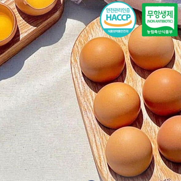 [바라봄] 자연방사 무항생제인증 유정란(난각번호1번)_20개/40개/60개