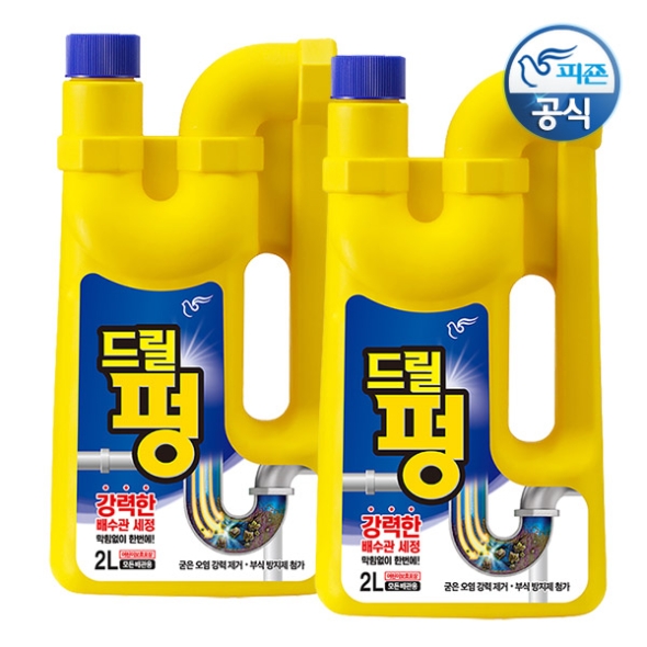 피죤 드릴펑 배수구세정제 1Lx2