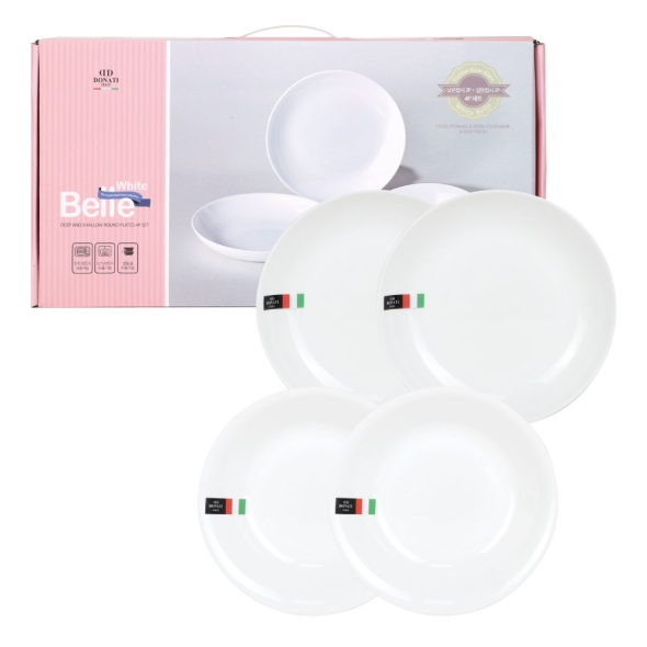 도나티 화이트벨 원형 접시세트 4P