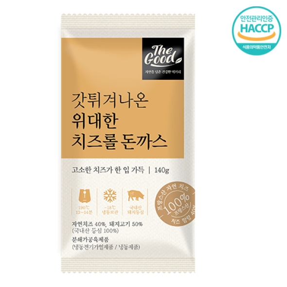 [더굿푸드] 갓튀겨나온 위대한 치즈롤돈까스 140g 2개입