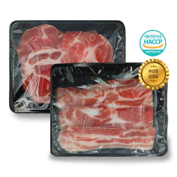 [신한카드 할인] [흙이음] 유산균 슬라이스삼겹살 500g + 목살 500g