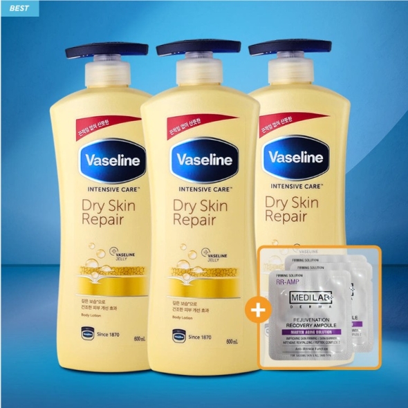 바세린 인텐시브 케어 드라이 스킨 리페어 로션 600ml 3개 