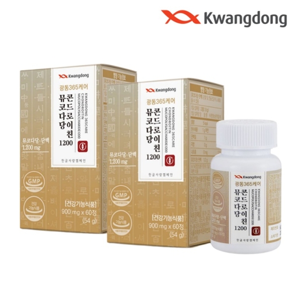 광동 365케어 관절건강 콘드로이친 소연골 유래 뮤코다당 단백 60정 x 2박스