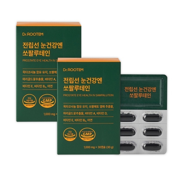 닥터루템 전립선건강 눈건강 쏘팔메토 루테인 옥타코사놀 30캡슐, 2박스