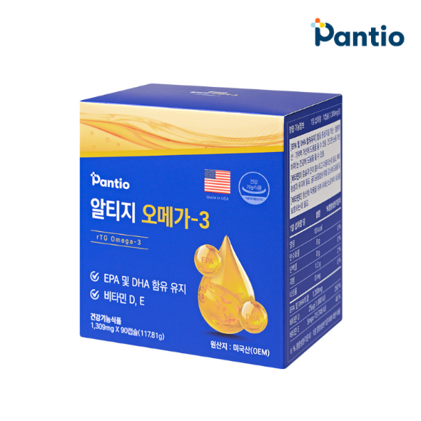 [보령약국 오메가3] 판티오 알티지 보령 약국오메가3  혈액개선 미국산 rTG 비타민E