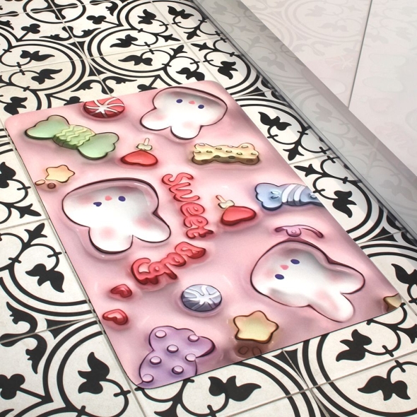 [신한카드 할인] 지알비 3D 규조토 화장실 욕실 빨아쓰는 패밀리 발 매트