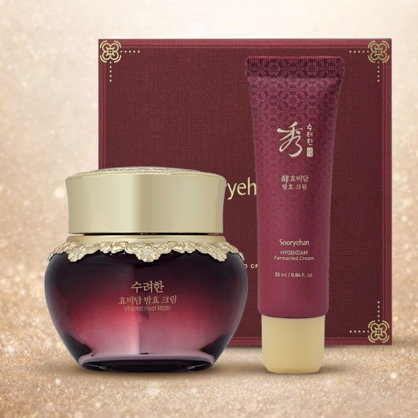 수려한 효비담 발효 크림 특별 기획 세트 75ml + 25ml 탄력 보습 영양케어