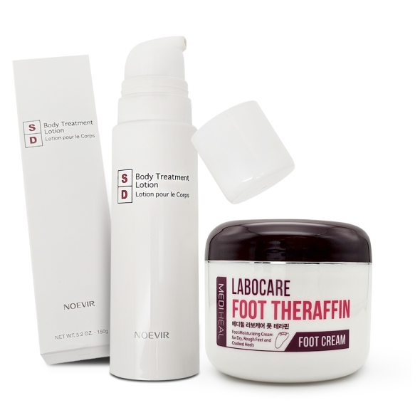 노에비아 SD 무향료 피부가려움 억제 고보습 바디로션 150g+메디힐 라보케어 풋 테라핀 100g