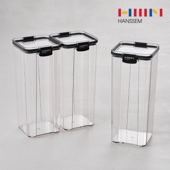 한샘 S.O.K 팬트리 투명한 건조식품용기 3조 세트 1800ml