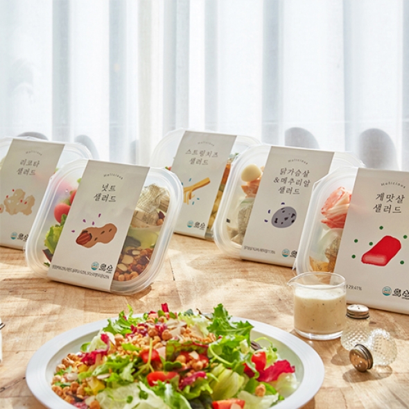[특별할인]홀리셔스 영양&칼로리 밸런스 한 끼 샐러드 5종+간편 파우치 샐러드 3팩