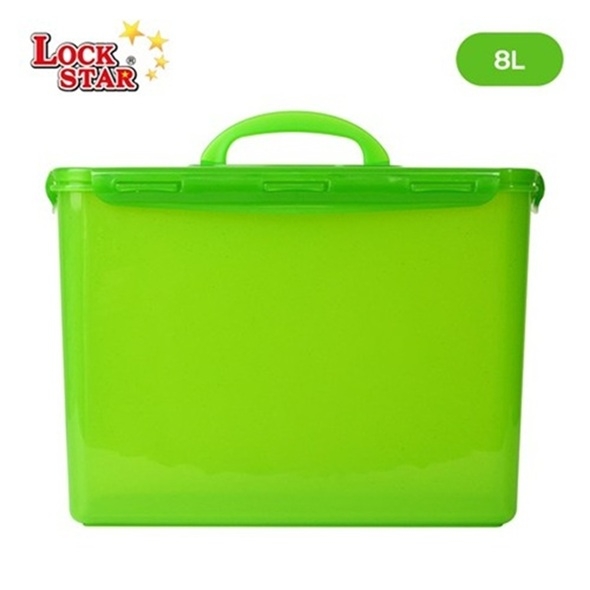 락스타 미라클락 진공 밀폐용기 세트(4L+8L) 대용량 전자렌지 신선야채 식품 보관용기