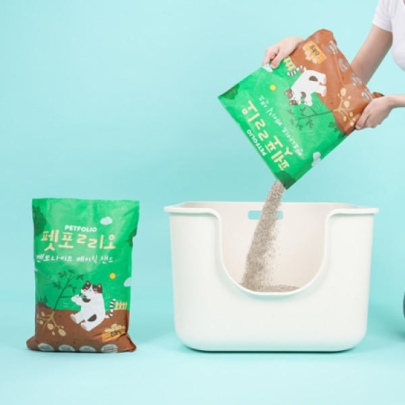 펫폴리오 벤토나이트 고양이 모래 6kg 3봉/6봉