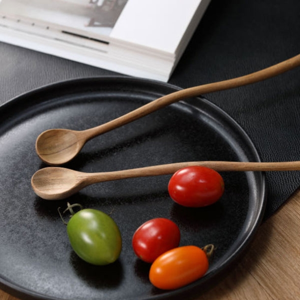 [만원의행복] 홈스토리 프리미엄 원목티크 베이직 웨이브 롱 티스푼