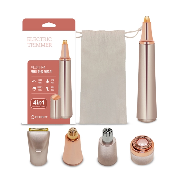[에코너] R4 4in1 멀티 전동 제모기 (헤드4종/빗살캡3종)
