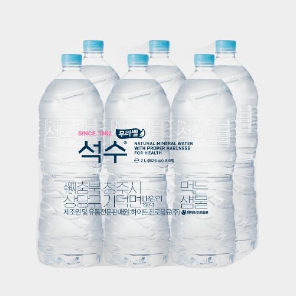 [석수] 하이트진로석수_무라벨_생수 2Lx6병