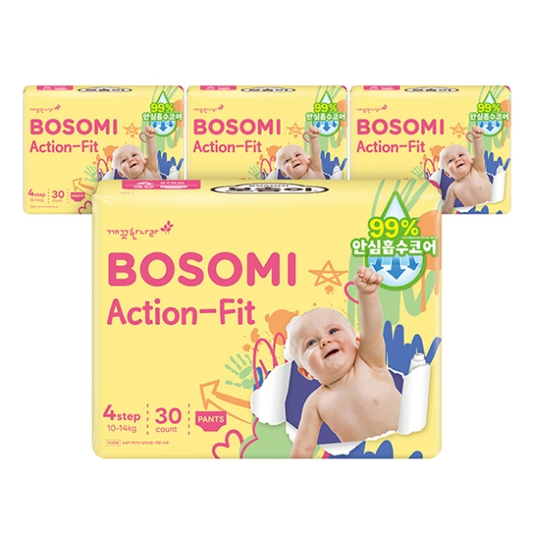 [보름데이]보솜이 액션핏 팬티 대형 30매 x 4팩