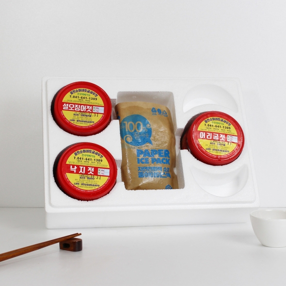 자연숙성 광천토굴 젓갈 특선 선물세트 1.5kg / 2kg (아이스박스+보자기 포장/부직포포장)