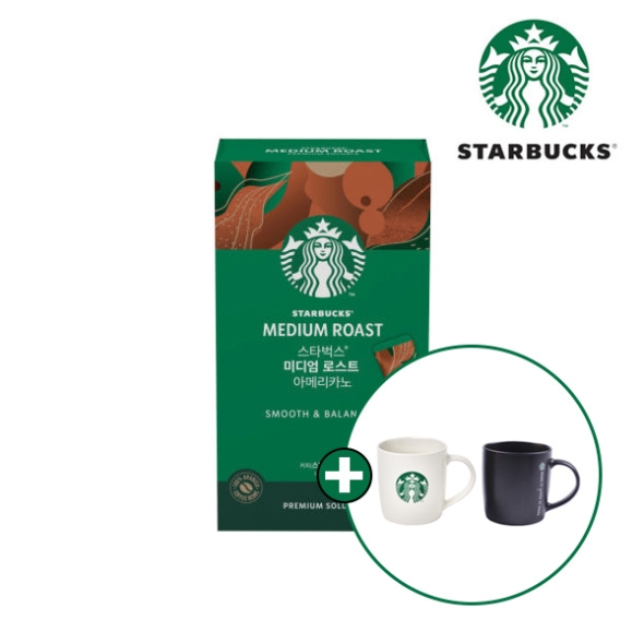 [스타벅스] 원두커피믹스 미디엄 로스트 아메리카노 (10T) + 스타벅스 머그컵 랜덤증정 (택)